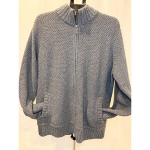 Emozioni Uomo Full Zip Cardigan Men's Size XL Grey Wool Blend Made in Italy